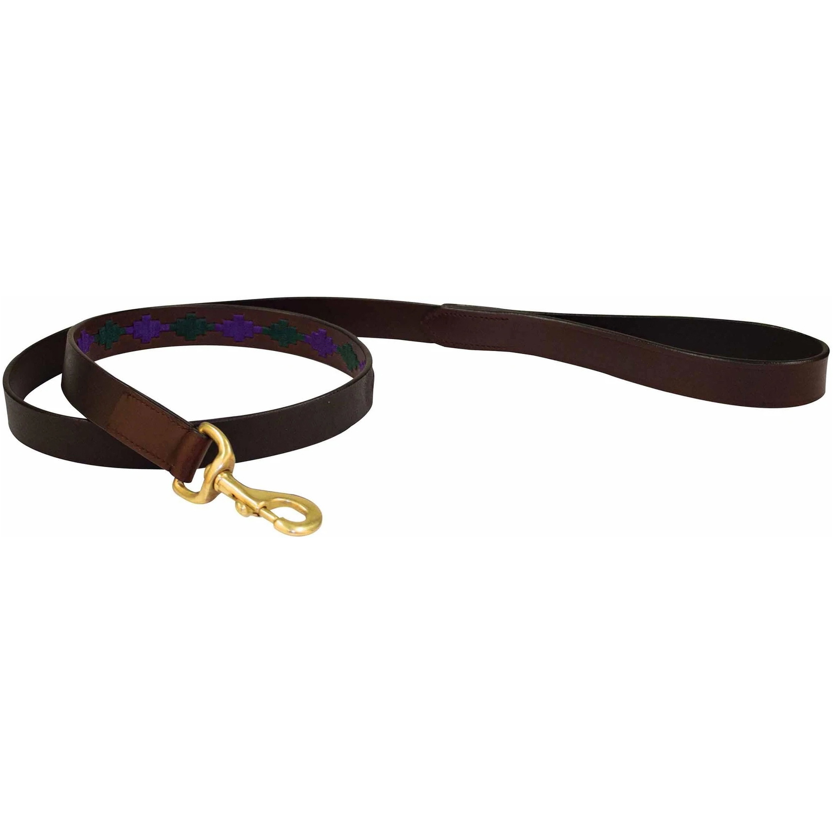 Weatherbeeta Polo Leder Hund Leine - Beaufort Brown Purple